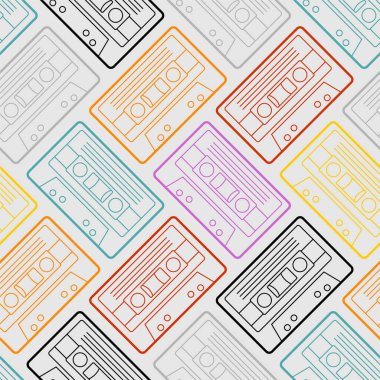 Retro kaset kalıpları kusursuz. Teyp arkaplanı için teyp kaseti. 