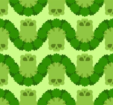 Kafatası brokoli desenleri pürüzsüz. Korkunç sebze geçmişi var.