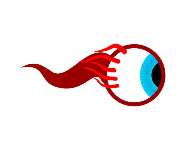 Eyeball Eye Isolated Eyes Nerves Vector Illustration — Vetor de Stock