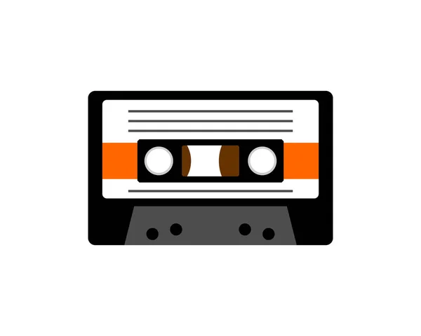Retro Cassette Tape Recorder Boombox Cassette Isolated — Stock Vector