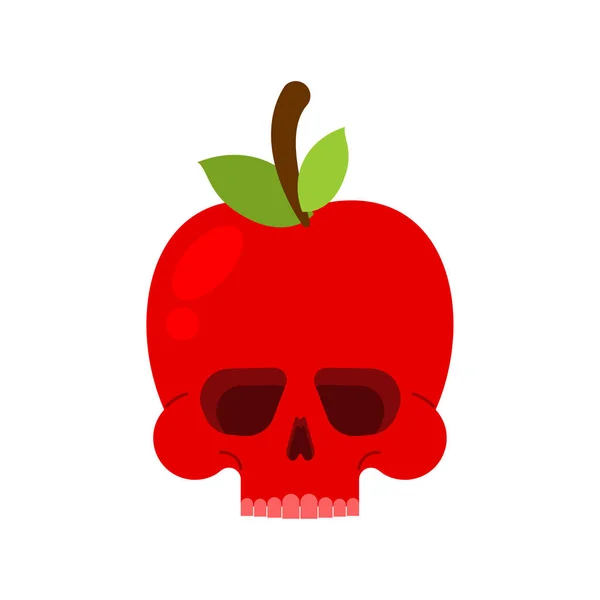 Κρανίο Μήλο Απομονωμένο Σκελετός Θανατηφόρα Τρομακτική Απεικόνιση Φορέα Φρούτων — Διανυσματικό Αρχείο