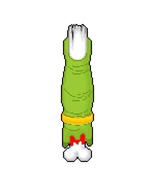 Zombie Finger Pixel Art Bit Green Finger Bone —  Vetores de Stock