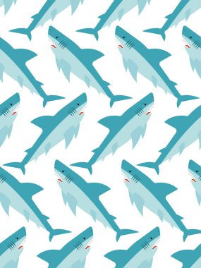 Shark pattern seamless. Sea predator background. Large predatory marine fish ornament. vector texture