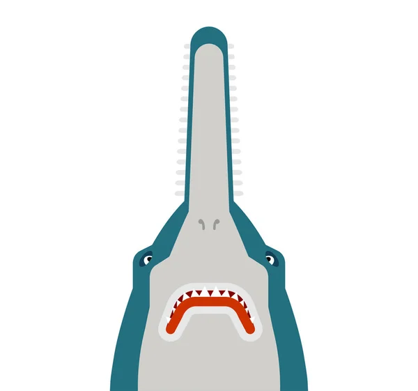 Sawfish Head Isolated Marine Predator Vector Illustration — 图库矢量图片