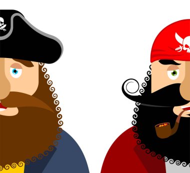 Korsanların portresi. Uluslararası Konuşmalar İçin İllüstrasyon Korsan Günü Gibi