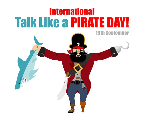 International Talk Pirate Day Paroles Paroles Pirate Illustration Vectorielle Vacances — Image vectorielle