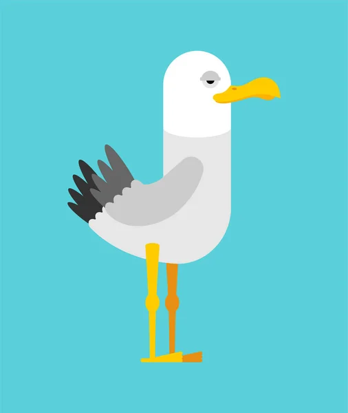 Gull Dessin Animé Isolé Mouette Illustration Vectorielle Des Oiseaux Mer — Image vectorielle