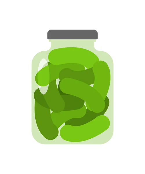 Pickled Cucumbers Jar Cartoon Vector Illustration — Stock Vector