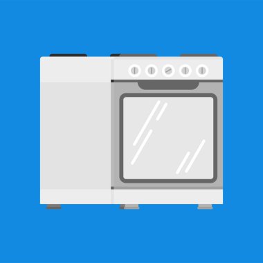 Mutfak sobası izole edilmiş. Ev aletleri. Fırın vektör illüstrasyonu