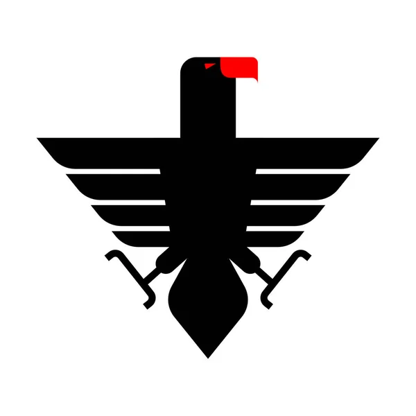 Orlí Symbol Černý Dravý Pták Logo Hawk — Stockový vektor