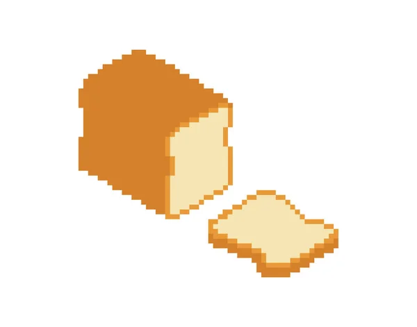 Pixel Art Pain Tranché Pixelated Food Rooty Illustration Vectorielle Bits — Image vectorielle