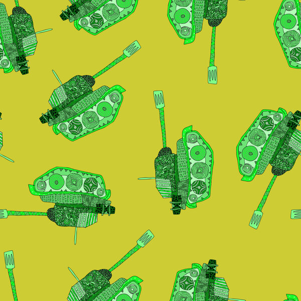 бесшовный рисунок танка. 23 февраля
