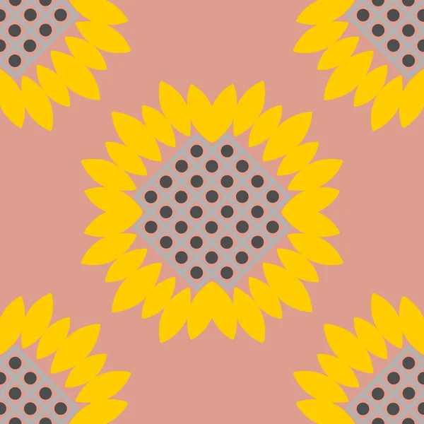 Vintage background. Sunflowers seamless pattern. — Stock Vector