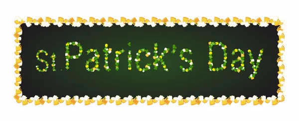 Assiette Saint-Patrick, fonte trèfle — Image vectorielle
