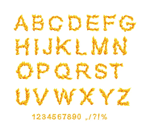 Brand lettertypen. ABC brand brieven geïsoleerd op een witte achtergrond. Vecto — Stockvector