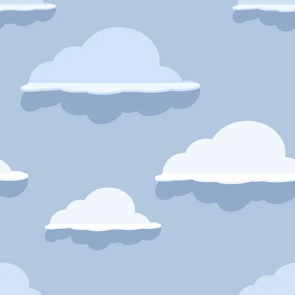 Cloud seamless pattern on blue background. — Stock Vector