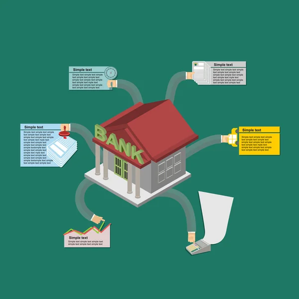 O trabalho do Banco. Banco de infográficos . —  Vetores de Stock