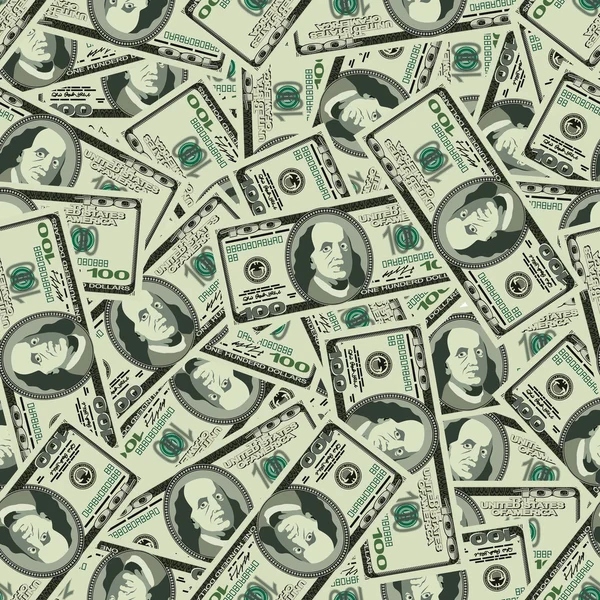 Geld nahtlose Hintergrund Textur Muster Dollar-Banknoten — Stockvektor