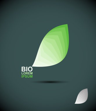 Biyo logo, yeşil bir ağaç yaprak. Ekolojik pu kavramı