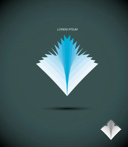 Logo kitap. Soyut simgesi kitap sayfaları. Librar kavramı — Stok Vektör
