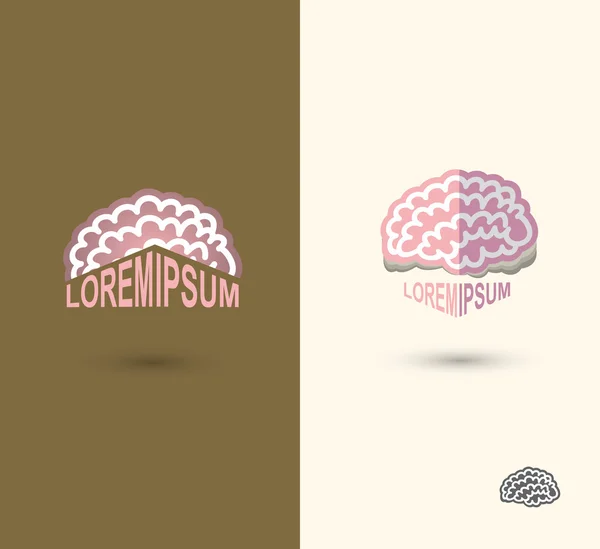 Beyin logo tasarım şablonu. beyin olarak bir kitap sayfaları Brainstor ile — Stok Vektör