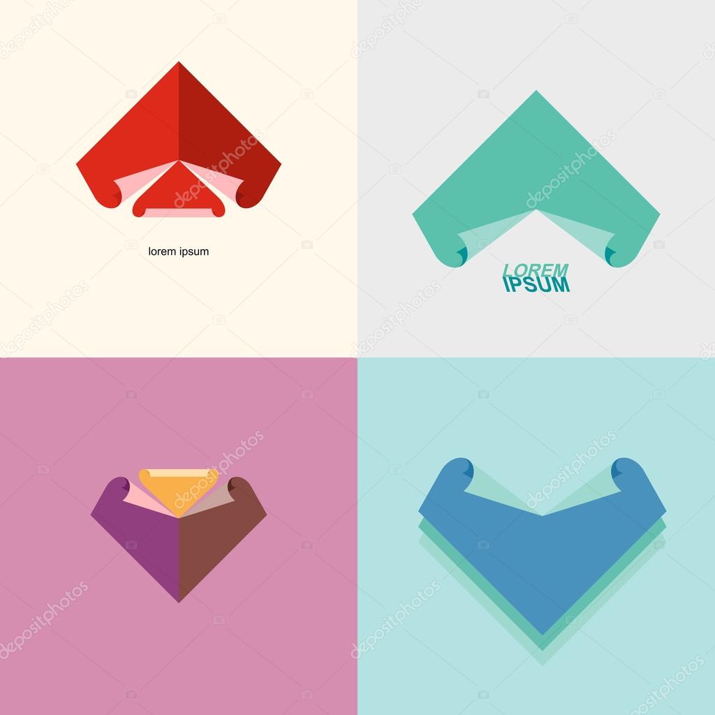 Zestaw Logo Streszczenie Arkusz Papieru Rysunek Techniczny