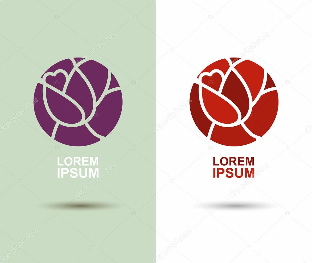  logo Flower abstract icon. design template. Flourish plant flat