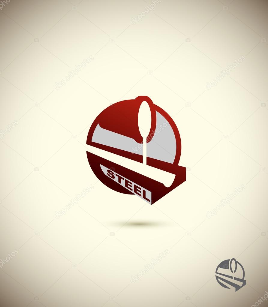 Logo of the steel industry. Concept design for the factory, the factory. Corporate vector logo design