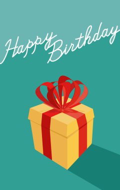 doğum günü karikatür hediye kutusu. Mutlu doğum günü kartı