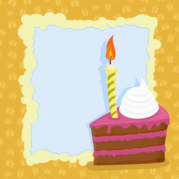 Cartoon verjaardagskaart taart. vectorillustratie — Stockvector