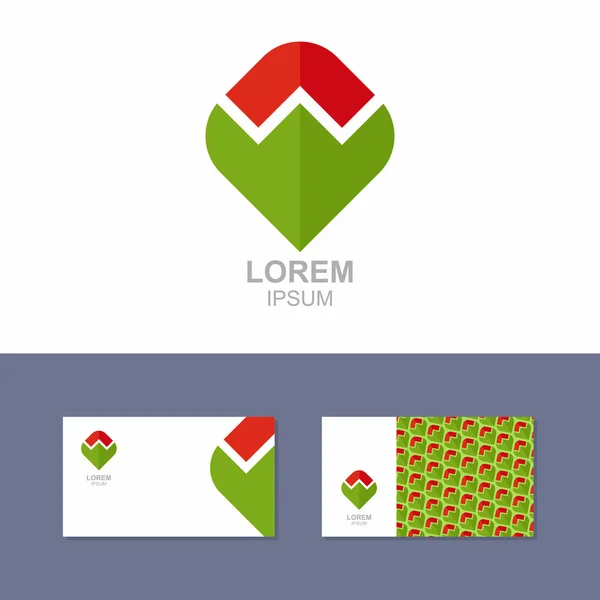 Λογότυπο εικονίδιο στοιχείο σχεδίασης με το πρότυπο επαγγελματική κάρτα — Διανυσματικό Αρχείο