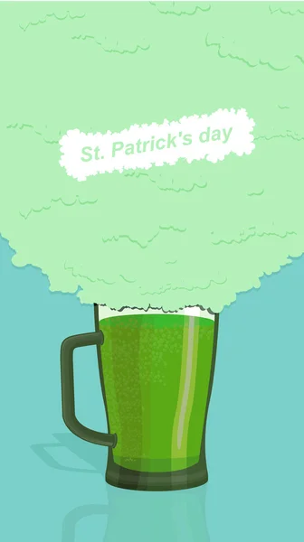 Green beer, ALE. St. Patrick's Day poster. — Stock Vector