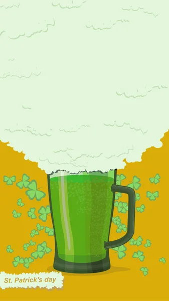 Cartaz do Dia de São Patrício. Cerveja verde —  Vetores de Stock