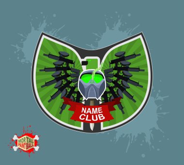 Paintball logosunu görmeniz gerekir. kanatları ile kalkan. Amblem Mortal paintbal