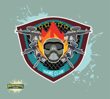 Paintball logosunu görmeniz gerekir. paintball tabancaları. Evil paintball maskesi