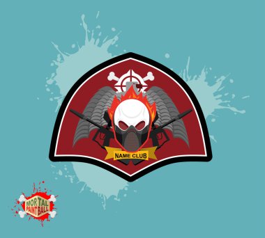 Paintball logosunu görmeniz gerekir. skul koruma maskesi. Kanatlı hanedan kalkan