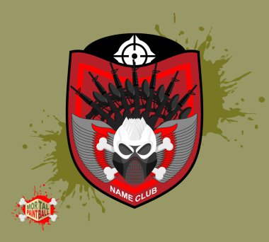 Paintball logosunu görmeniz gerekir. skul koruma maskesi. Kanatlı hanedan kalkan