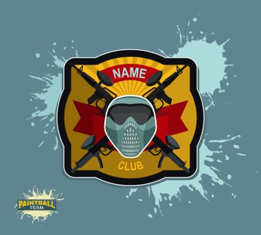 Paintball logo amblem. paintball tabancaları ve kanatlar. Ölümlü Hanedanlık armaları