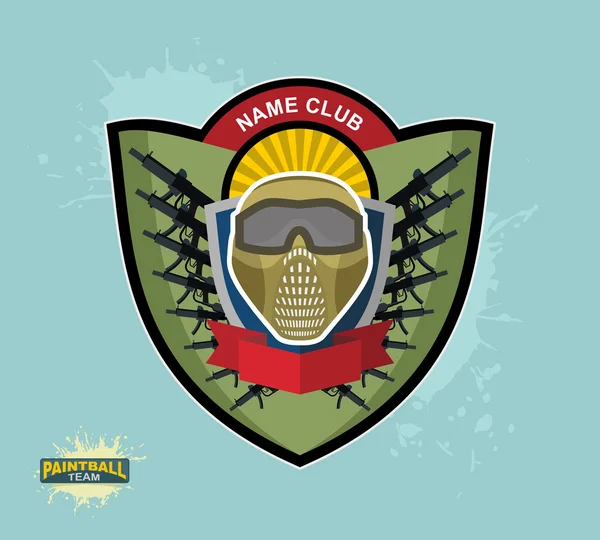 Paintball logo amblem. paintball tabancaları ve kanatlar. Ölümlü Hanedanlık armaları