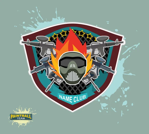 Logo paintball. Armas de paintball. Máscara de paintball mal —  Vetores de Stock