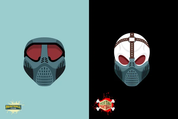 Set paintball masker. Vectorillustratie — Stockvector