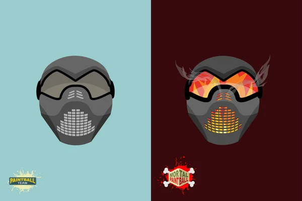 Conjunto de máscara de paintball. Ilustración vectorial — Archivo Imágenes Vectoriales