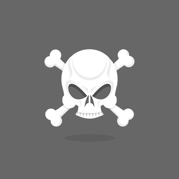 Веселый Роджер. Череп и кости. пиратский векторный флаг
