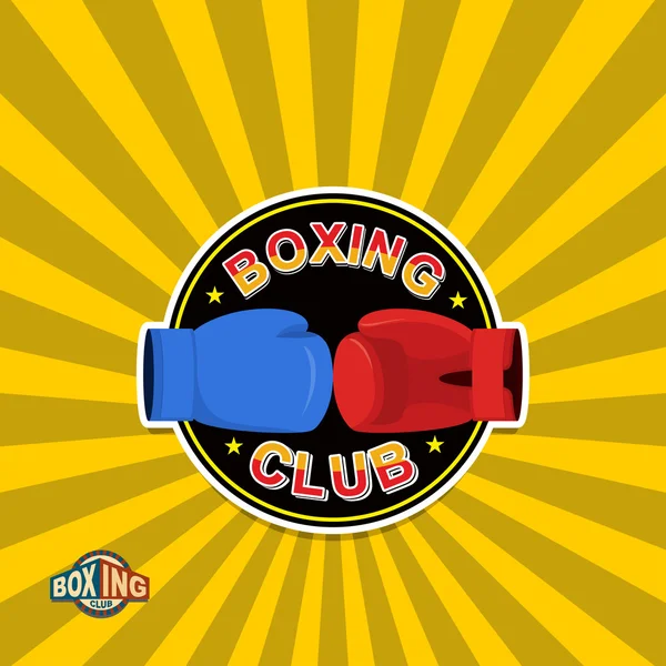 Boxning etiketter. Boxningshandskar emblem Club — Stock vektor