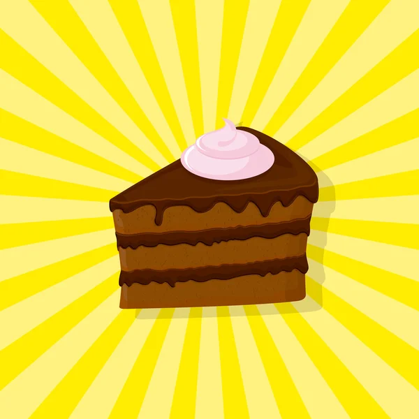 Dulce pastel de chocolate. Ilustración vectorial — Archivo Imágenes Vectoriales