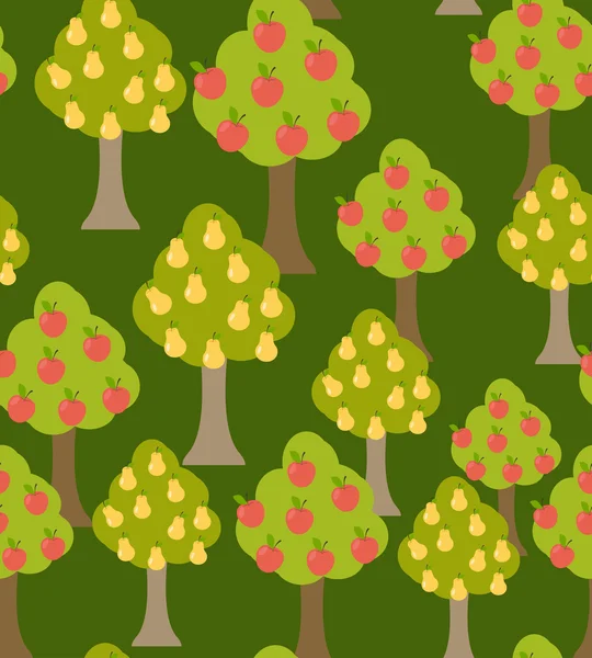 Συγκομιδή οπωρωφόρα δέντρα. Υφή, με μια ποικιλία από τις Μηλιές και τις αχλαδιές tr — Διανυσματικό Αρχείο