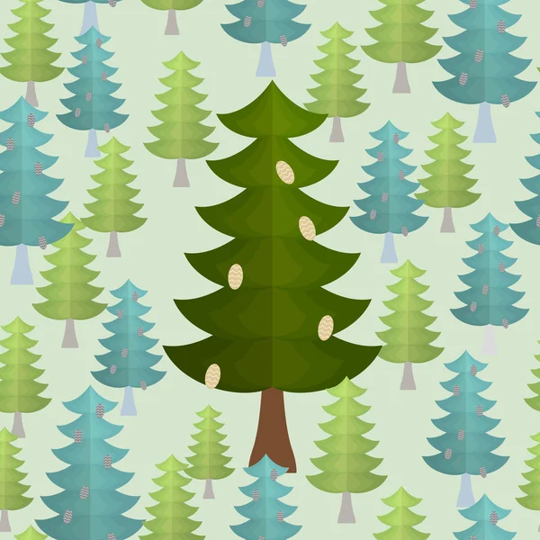 Boże Narodzenie bezszwowe wzór drzew. Drzewa iglaste tło — Wektor stockowy