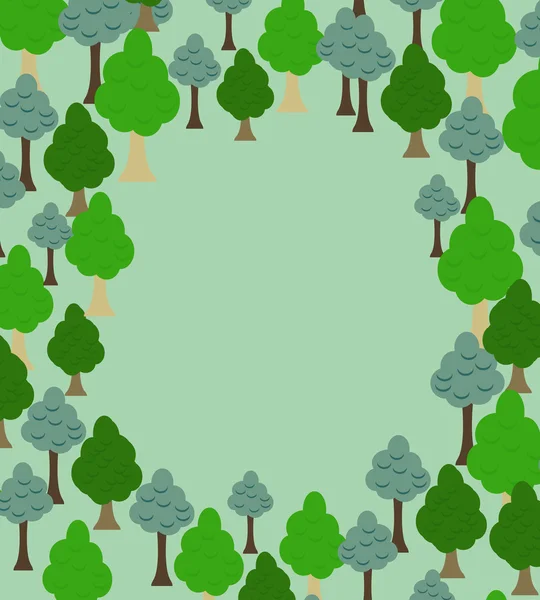 Forest pattern. Background of trees.  Template with space for te — Stock Vector