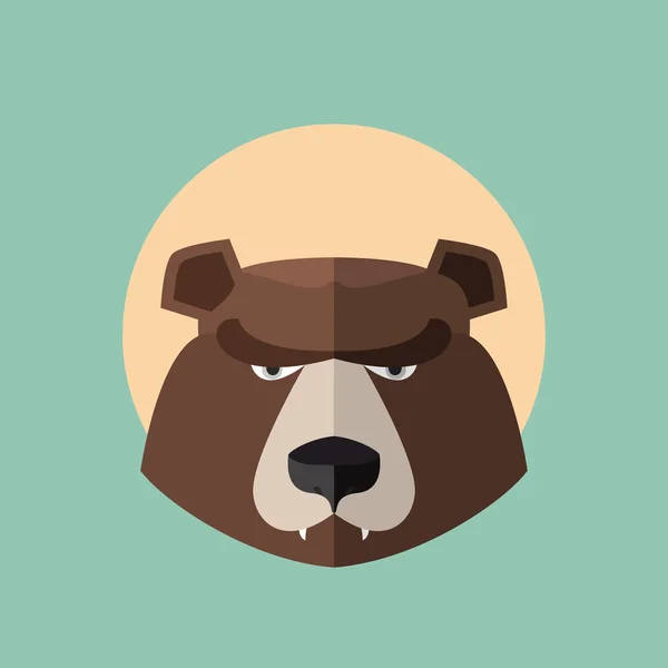 Oso Grizzly cabeza gráfico. Vector logo — Vector de stock