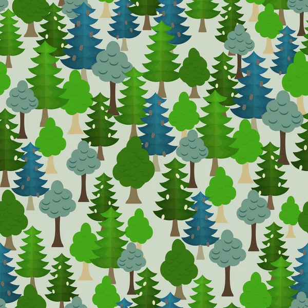 Patrón de bosque sin fisuras. Árbol de dibujos animados . — Archivo Imágenes Vectoriales